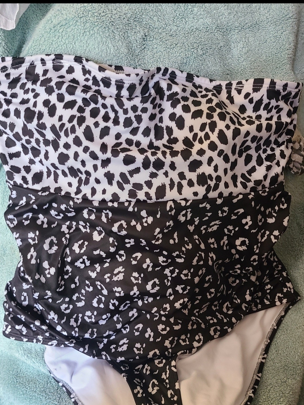 Oasis Black and White Leopard Print One-Piece Swimsuit